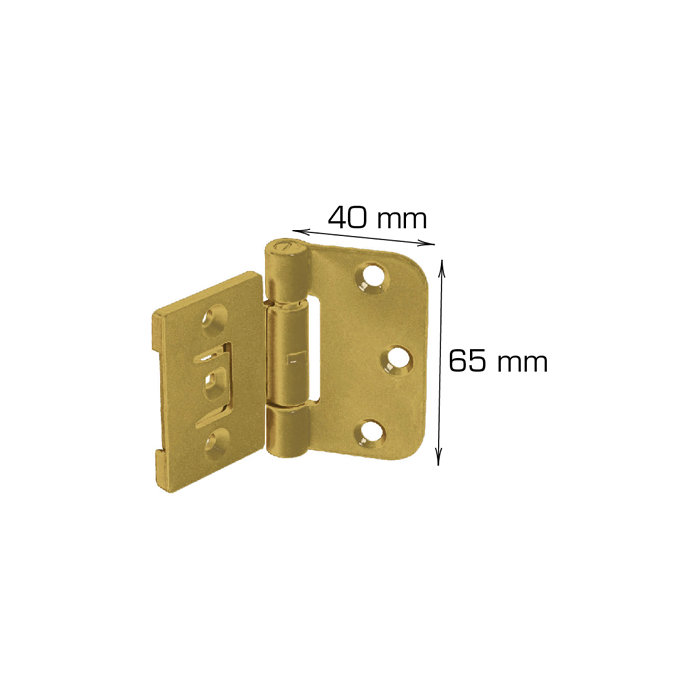 Innstikkshengsel justerbart 40 x 65 mm - 2 stk. 